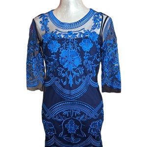 NEXIIA Women’s Blue Lace dress color blue and dark blue NeEW size Small